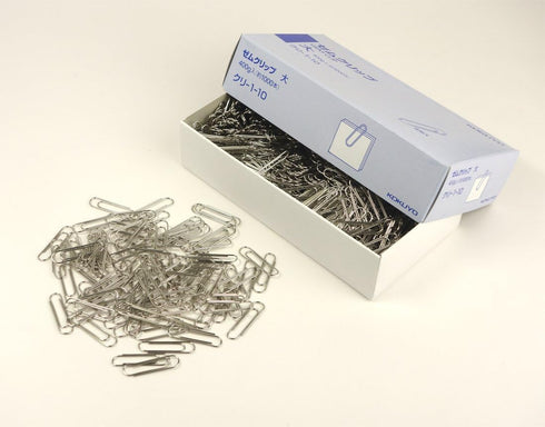 Kokuyo Gem Paper Clip, Big Size 1.1in (28mm), 1000pcs, 400g, Silver Paper Clips, Suitable for Office, School, and Daily use, Japan Import (KURI-1-...