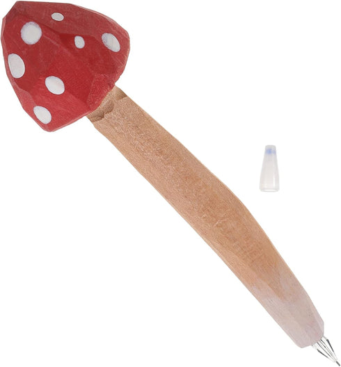 Ciieeo Mushroom Pens 5pcs Cute Holiday Stuffers Mushroom Fillers Favor Classroom Ballpoint Pens Wood Creative Lovely Handmade Writing Pen Favors S...