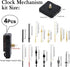 4Pcs Quartz Clock Mechanism Kit, Wall Clock Mechanisms Mattery Powered Replacement, Clock Movement Parts Motor Replacement DIY Repair Parts with 5...
