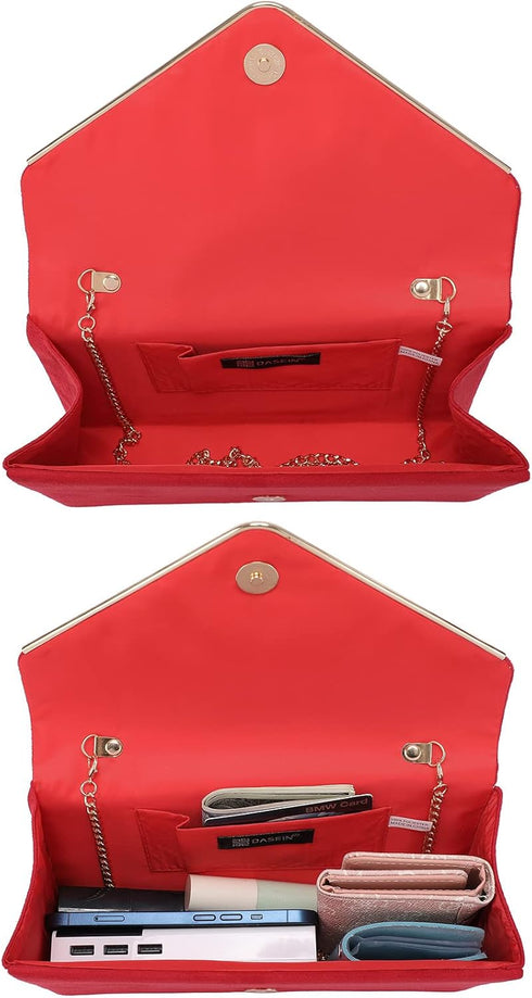 Dasein Women Faux Suede Evening Clutch Bags Formal Party Clutches Wedding Purses Cocktail Prom Clutches...