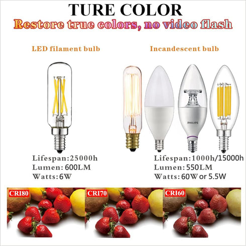 LiteHistory E12 led Bulb 6W Equivalent E12 Candelabra Bulb 60 watt Neutral White 4000K AC120V 600LM Dimmable T6 T25 for Chandeliers,Ceiling Fan an...