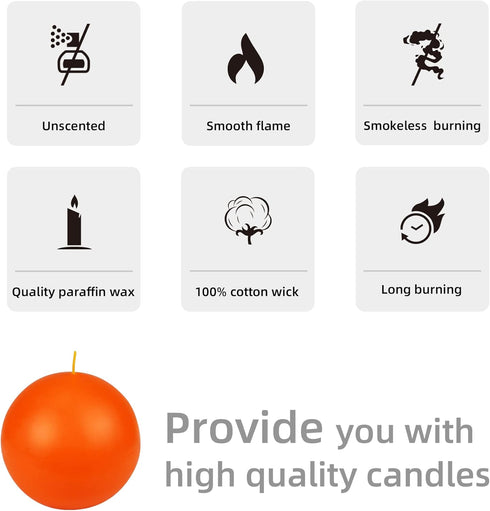 Zest Candle 2-Piece Ball Candles, 4-Inch, Orange...