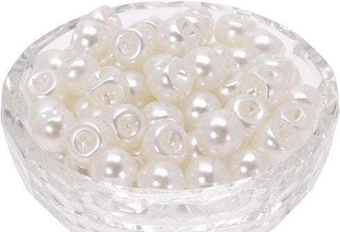 Shapenty Round Plastic Pearl Button Bulk with Hole for DIY Craft Sewing Shirt Skirt Dress Sweater Jacket Wedding Gown Costume Jewelry Gift Supply ...
