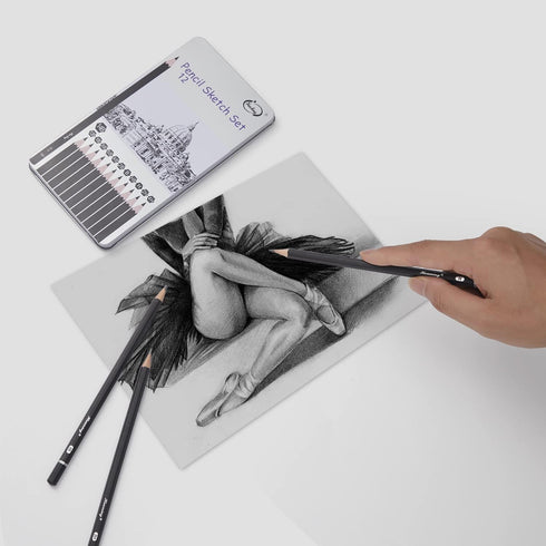 Sketch Pencils for Drawing,12 Pack Drawing Pencils, Graphite Pencils, Graphite Pencils for Drawing, Art Pencils for Drawing and Shading, Shading P...