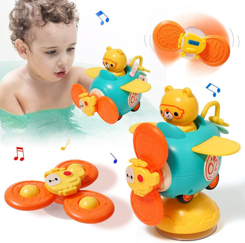 3 in 1 High Chair Toys with Suction Cups Spinner Baby Toys for Babies 6-12 Months,Infant Teething Tray Rattle Bath Toys for Babies 12-18 Months To...