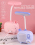 Little Deer Lamp with Pen Holder, Eye-Caring LED Portable Reading Light with 361 ° Curvable and Adjustable Neck-Blue...