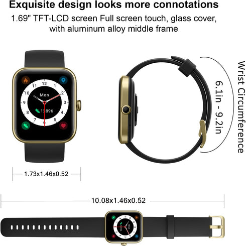 Fitness Tracker for Men Women with Aluminum Alloy Frame, Alexa Built-in 1.69'' DIY Dial with Blood Oxygen & Heart Rate Monitor, 14 Sport Modes Sma...