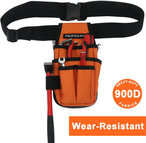 Organizer Tool Belt,Hand Tools Pouches, With Webbing Belt Multi-Purpose for Electrician,Carpenter,Construction,Orange...
