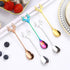 Christmas Reindeer Coffee Spoons Colored Stainless Steel Dessert Spoons Teaspoons for Stirring, Mixing, Sugar, Stir, Ice Cream, Cake...