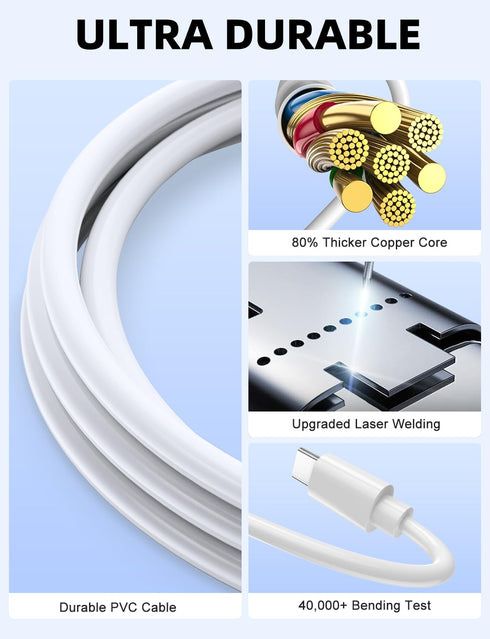 3 in 2 Multi Charging Cable for A pple Watch Charger USB C Cable iPhone Charger iWatch Charger USB C/A Fast Compatible with iWatch Ultra/Series 9/...