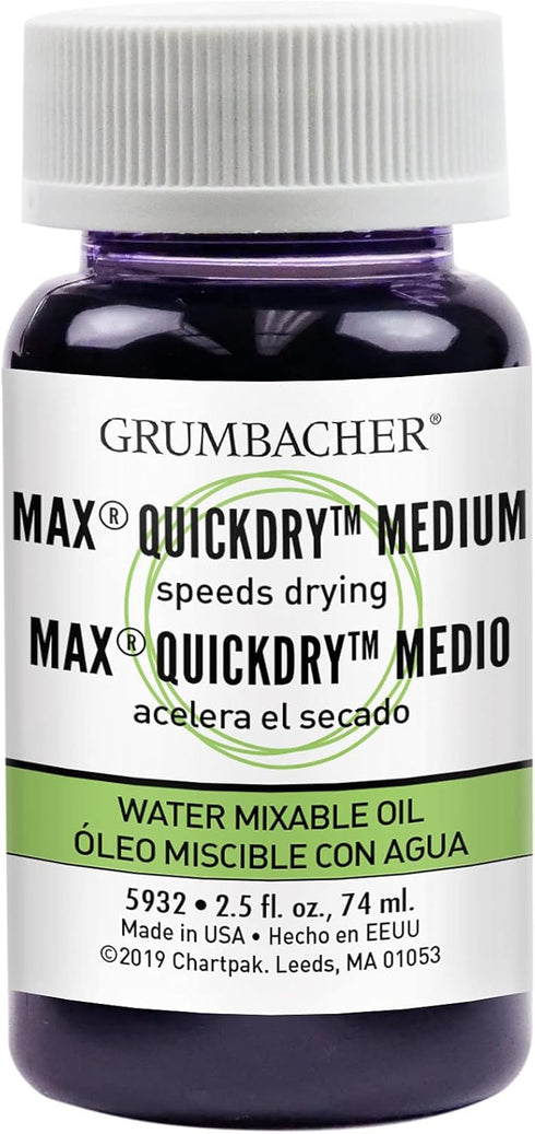 Grumbacher Quickdry Medium for MAX Water-Mixable Oil Paints, 2-1/2 Oz. Jar, #5932...