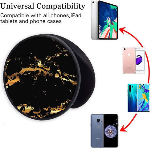 3 Pack New Version Phone Holder Black White Marble Grip Stand Finger Holder for Smartphone and Tablets...