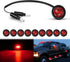Nilight 3/4Inch Round Marker Light 10PCS Red LED Clearance Light 2 Connectors Side Indicator Bullet Marker Light IP68 Waterproof for Trailer Truck...