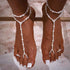 Boho Beaded Foot Chain 2PCS Pearl Anklet Chain Beach Layered Toe Ring Foot Chain for Women...