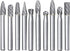 10pc Tungsten Carbide Burr Set 1/4" Shank Double Cut Rotary Cutting Burr Set Die Grinder Bits for Steel Metal Wood Woodworking Carving, Polishing,...