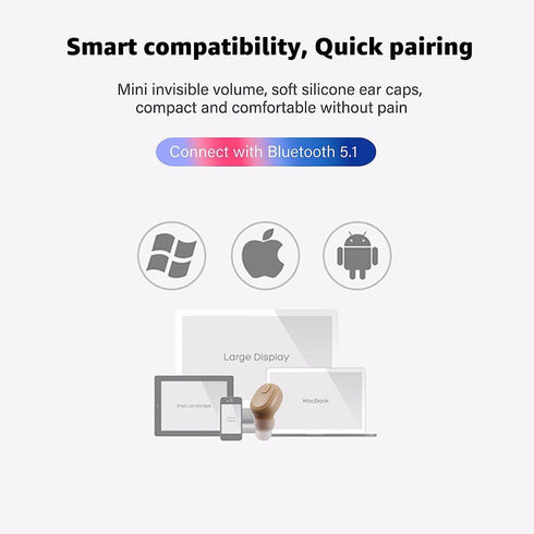 Single Bluetooth Wireless Earbud, Invisible in-Ear Wireless Earbud 12Hrs Playtime Super Long Battery Life, Mini Bluetooth Headset Hands-Free Car H...