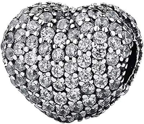 ABAOLA Heart Clip Charm 925 Sterling Silver Spacer Beads fit for Fashion Charms Bracelets...