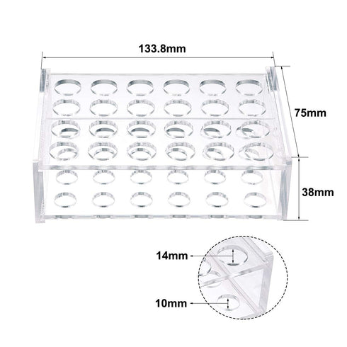 uxcell Test Tube Rack Holder Lab Stand Acrylic 24-Well Clear for 1.5ml and 2ml...