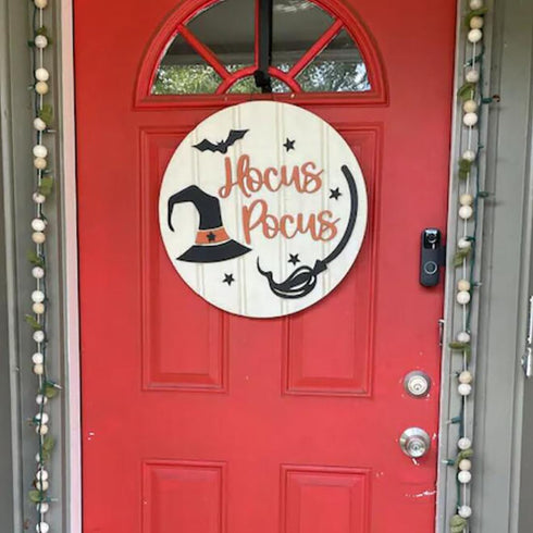 Halloween Stencils for Painting 12inch Large Reusable Halloween Stencil for Door Hanger Round Happy Halloween Ghost Templates for Wood Walls Windo...