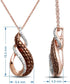 Jewelili Rose Gold over Sterling Silver Natural White and Orange Cognac Diamonds Twisted Pendant Necklace 18" Cable Chain...