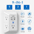 5-Outlet Surge Protector Wall Charger with 4 USB Ports - 1680J Multi Plug for Home, Office, Travel...