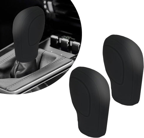 2 PCS Auto Shift Cover, Environmentally Friendly Silicone Open Anti-Slip Automatic Knob Gear Lever Protective Cover, Car Decorative Accessories, C...