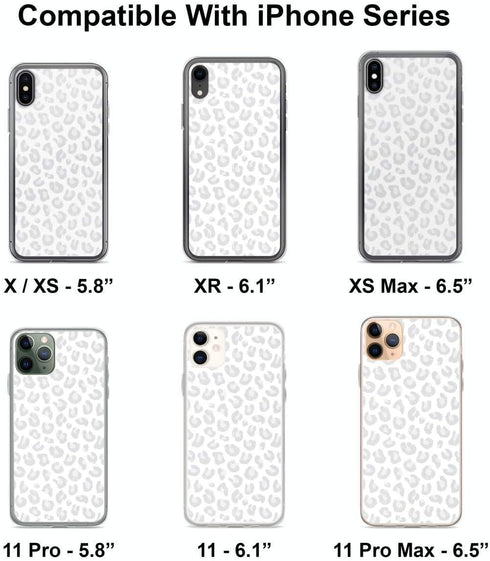 Phone Case Leopard Print - Silver Gray and White Compatible with iPhone 11 Pro Max Charm Accessories Waterproof...