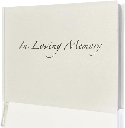 In Loving Memory Funeral Guest Book - 192 Pages with Silver Gilt Edges & Storage Box - Hardcover Memorial Book with 2304 Message Lines & Keepsake ...