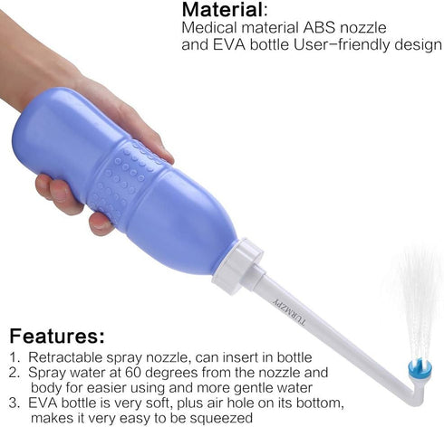 Portable Bidet 600ml Travel Bidet Plastic EVA Bottle Personal Hygiene Bidets Cleaning Device...