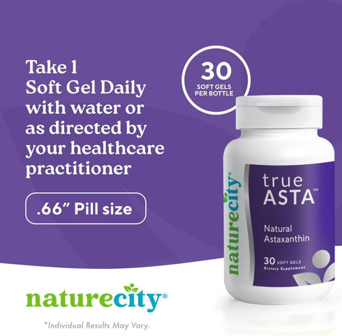 True-Asta AstaReal Natural Astaxanthin Supplements 6mg – Joint Muscle Skin Eye Support (30 Soft Gels) Algae Antioxidants Supplement | Non-GMO, Glu...