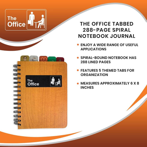 JUST FUNKY The Office Tabbed 288-Page Spiral Notebook | Bound Sketchbook Journal, Work Memo Notepad With Lined Paper, Travel Diary | Home School S...