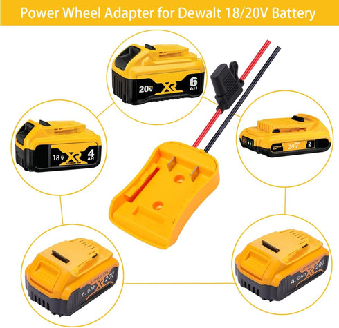 Power Wheel Adapter for Dewalt 20V Battery Power Tool Battery Converters Lithium Battery Power Wheels Battery Adapter for Dewalt with Fuse Battery...