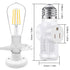 3 Prong Light Socket to Plug Adapter,E26 Outdoor Light with Outlet,E27 Light Bulb to 2/3 Prong Outlet Plug Splitter Converter for Garage Porch CCT...