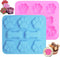 2 Pack Silicone Molds - Puppy Dog Paw & Dog Bone Shapes for Baking Chocolate, Candy, Jelly, Ice Cube Treats...