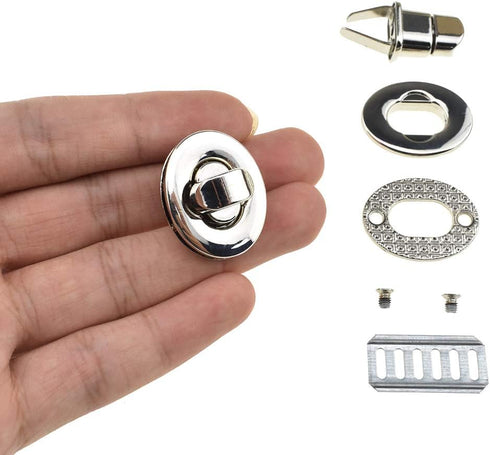 HAHIYO Twist Purse Closure Turn Locks Clip Clasp Easy Install with Online Instructions Picture for Wallet Briefcase Clutch Handbag 1.1 Inch Length...