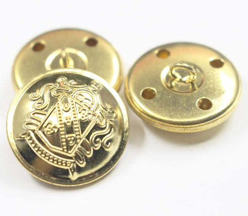14 Piece Metal Blazer Button Set - for Blazer, Suits, Sport Coat, Uniform, Jacket (Gold)18mm 23mm...
