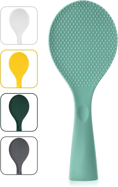 FireKylin Rice Paddle, Silicone Standing Rice Spatula with Non Stick Rice Spoon Paddle Heat Resistant Rice Cooker Spoon, Serving Spoon for Rice(Aq...