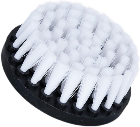 HIFROM Drill Brush - 4 inch Power Drill Attachment Soft Bristle White Quick Change Shaft Scrub Cleaning Brush for Carpet, Upholstery, Leather, Gla...