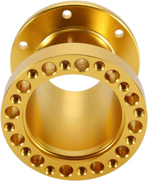Steering Wheel Hub Adapter?2 Colors 3inch 50mm Universal Car Steering Wheel Hub Aluminum Spacer Steering Wheel Hub Adapter Kit(Gold)...