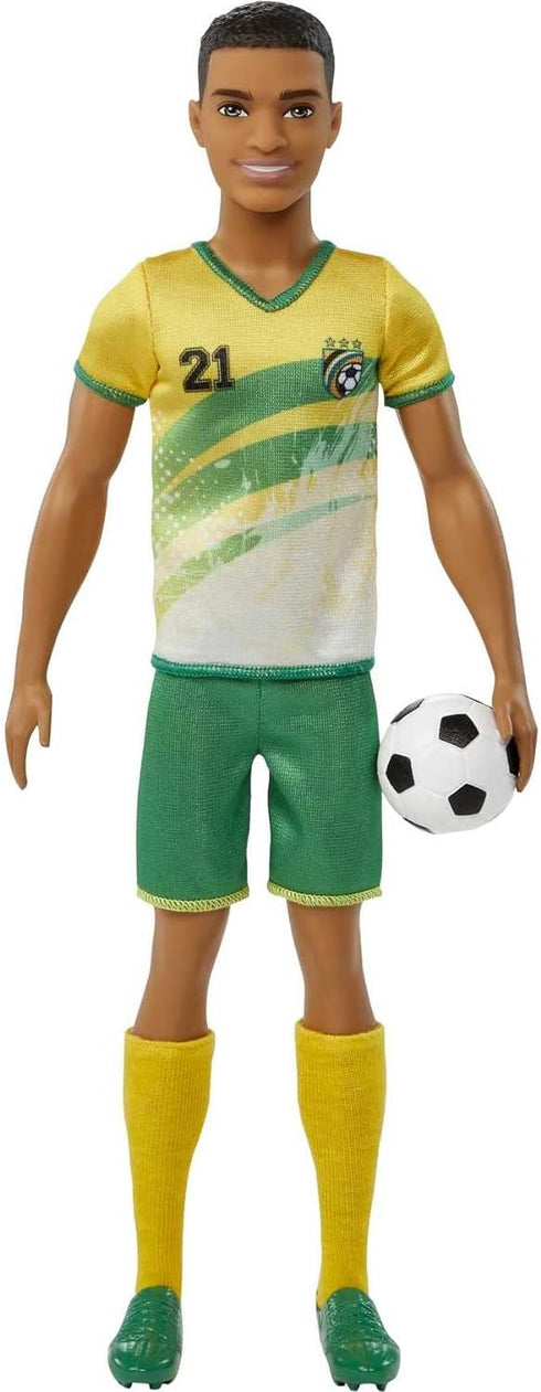 Barbie Careers Ken Fashion Doll & Accessory, Soccer Player with Short Cropped Hair, 21 Uniform, Tall Socks, Cleats & Soccer Ball...