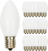 White Christmas Light Replacement Bulbs,25 Pack White Plastic Shatterproof Warm White LED Light Bulbs,C9/E17 Base,0.6W Great for Indoor Outdoor Ch...