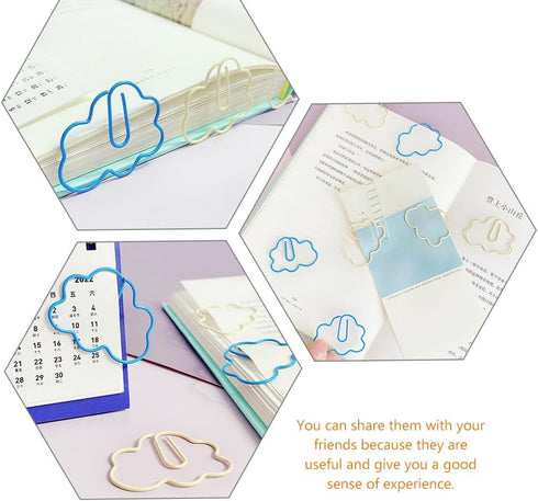 Tofficu 60Pcs Paper Clips, Small Clouds Shaped Paperclips, Creative Office Cute Paper Clip for Office School...