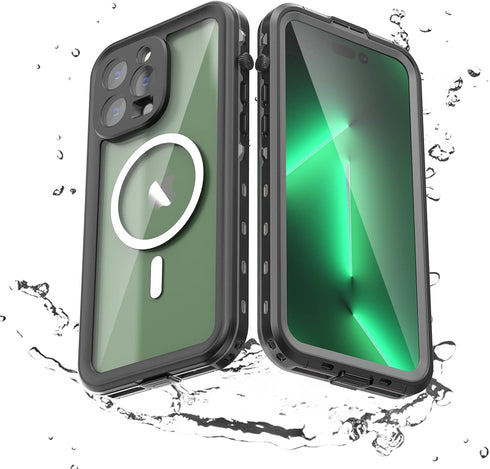 Waterproof Case for iPhone 14 Pro Max, Snowproof Dropproof Shockproof iPhone 14 Pro Max Cases with Built-in Screen Protector (Black)...