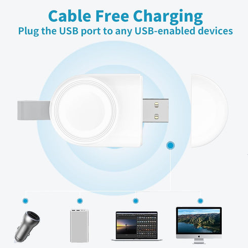 Apple Watch Charger Portable Magnetic Fast Charging, USB Wireless Charger Travel Cordless Charger with Light Weight Quick Charge Compatible with A...