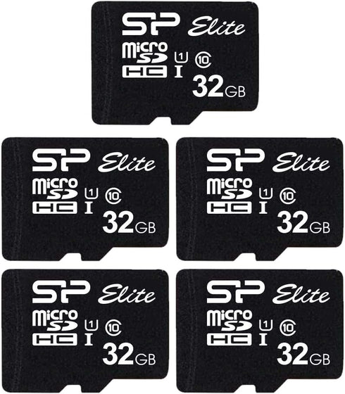 Silicon Power Elite 32GB 5-Pack MicroSD Card with Adapter...