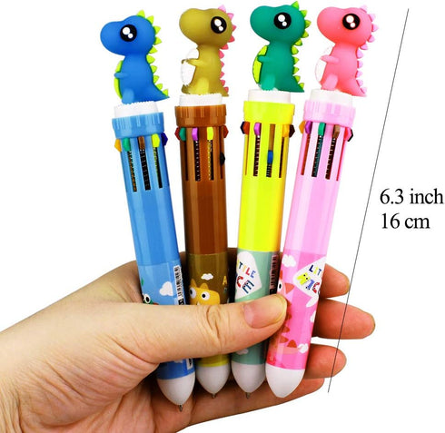 Writing Instrument Set, Dinosaur Pen Set of 4 with Case, Multicolor Ballpoint Pens for Kids and Adults...