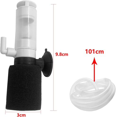 Ultra Quiet Mini Sponge Fish Filter 3-in-1 Biochemical Sponge Water Cleaner Air Pump Filter for Small Aquarium Fish Tank...