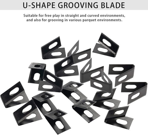 40 Packs Black Matt PVC Floor Vinyl Welding Grooving U V Blade Stainless Steel Blade Slotted Blade Hardware Tool...