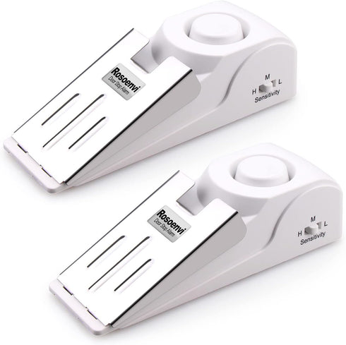3 Pack Door Stop Alarm, Door Stopper with 120DB Security Alarm, Floor Wedge Door Stop Siren, Door Security Devices for Traveling, Apartment, Hotel...