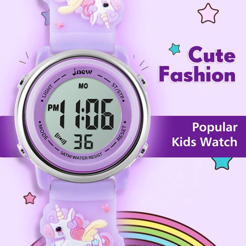 L LAVAREDO Kids Watches Girl Watches Ages 3-12 Sports Waterproof 3D Cute Cartoon Digital 7 Color Lights Wrist Watch for Kids...